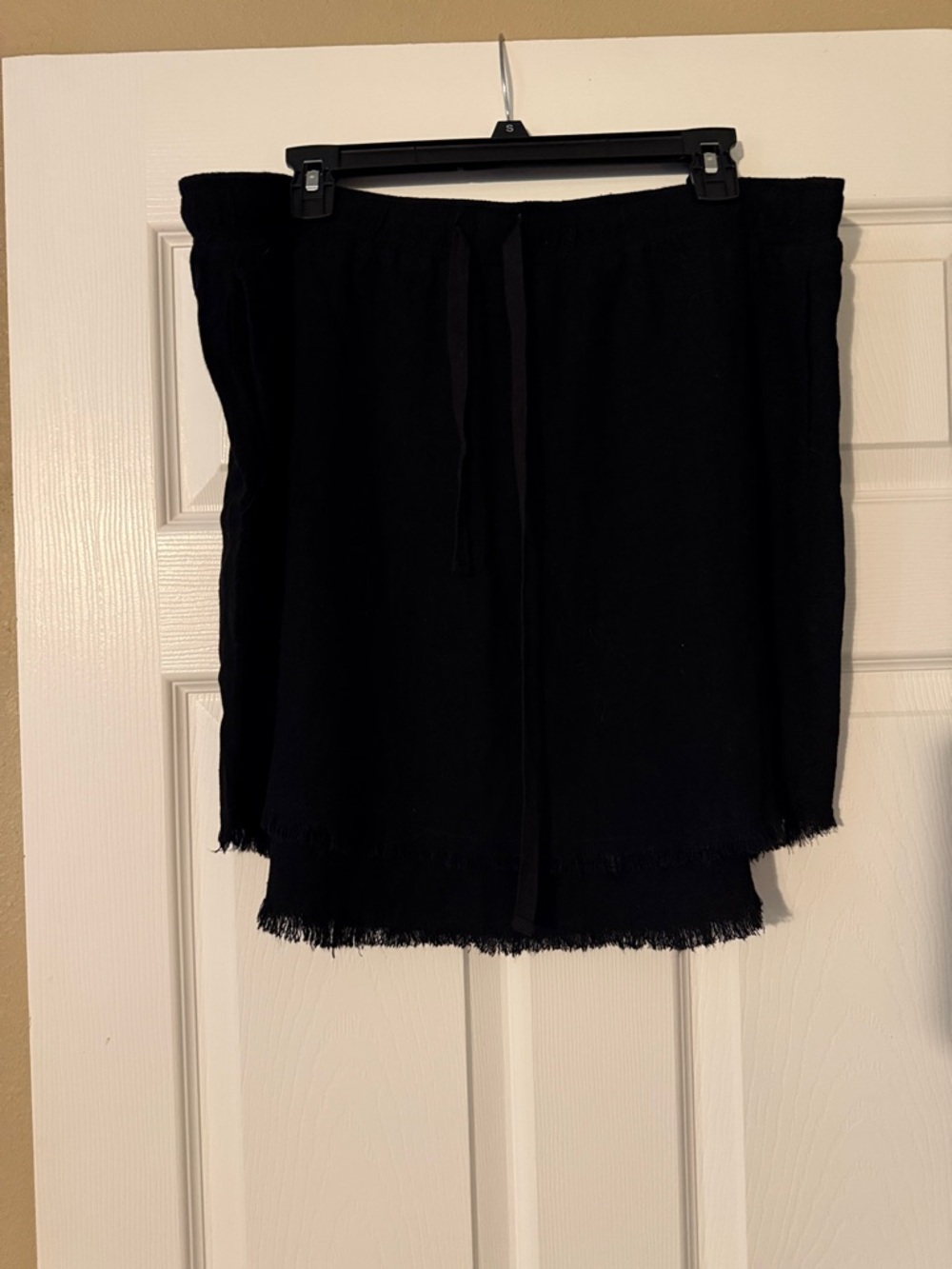 Umgee Black Mini Skirt with Fringed Hem